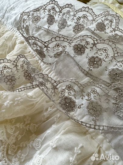 Кружево вышивка на сетке 4,5 см элегантное серое