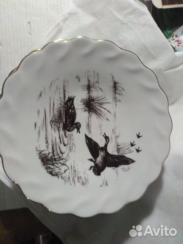 Десертные тарелки - Дикие утки фарфор, лоз 12шт