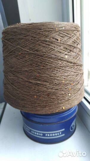 Пряжа лен с пайетками