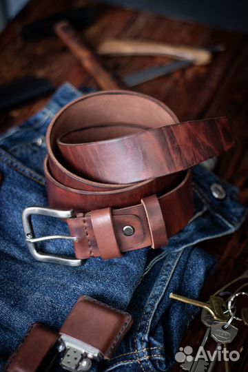Ремень кожаный натуральный ручная работа Хабаровск