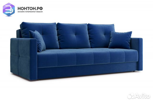 Диван еврокнижка Вита 3-х местный темно-синий