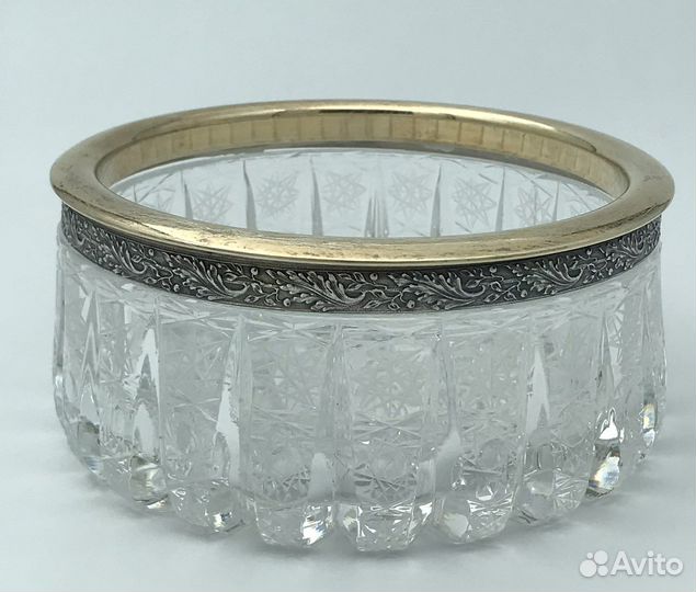 Конфетница салатник Серебро 875 СССР хрусталь