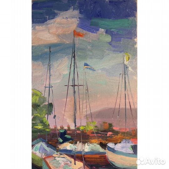 Картина маслом на картоне 