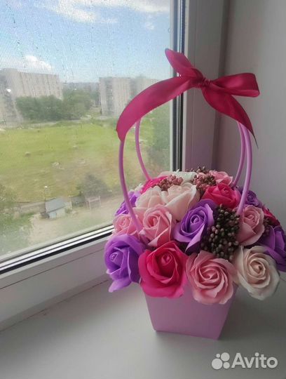 Букеты из мыльных роз