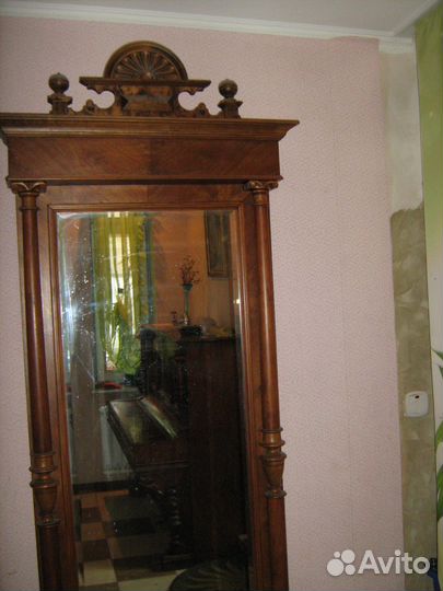 Зеркало антиквариат Грюндерцайт огромное реставр