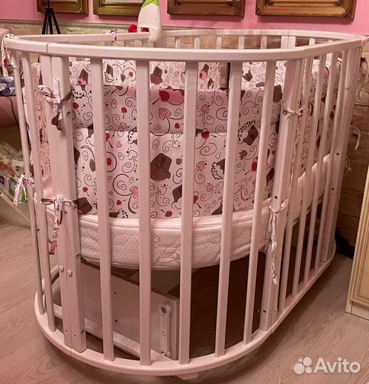 Кроватка детская трансформер С маятником 9 в 1