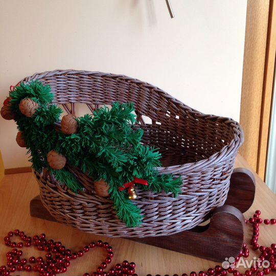 Санки плетёные