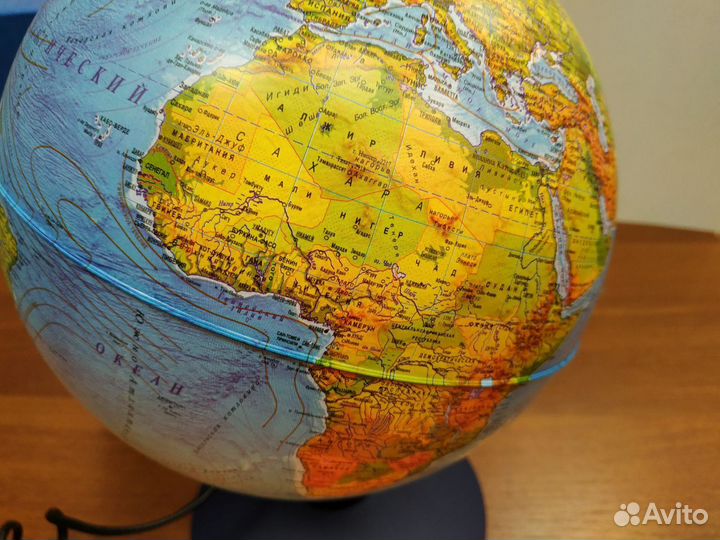 Глобус физико-политический с подсветкой 21см