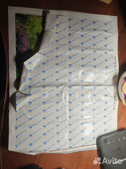 Начатая алмазная картина