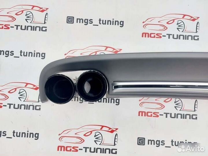 Диффузор S7 Audi A7 S-line 10-14 + Akrapovic black