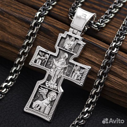Крестик серебряный мужской большой оригинал