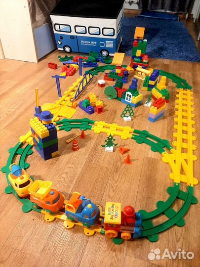 Конструктор мегаблокс дорога поезд
