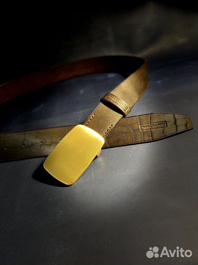 Ремень из натуральной кожи ручной работы