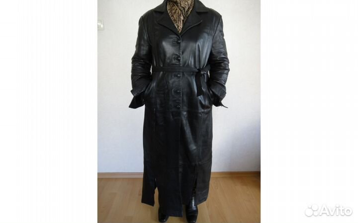 Пальто кожаное