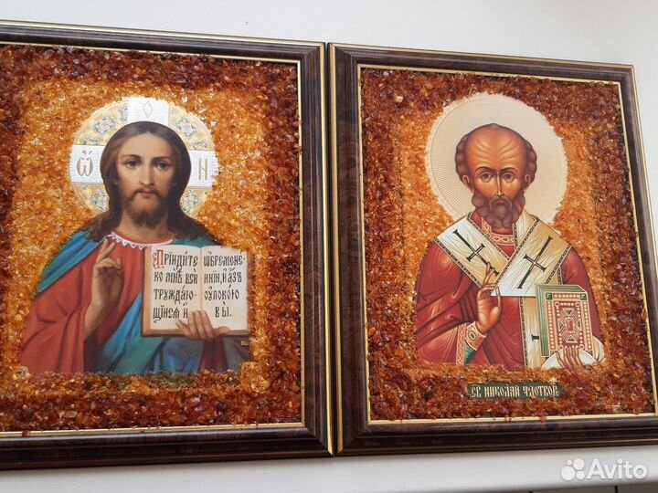 Иконы с янтарем