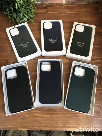 Кожаный чехол на iPhone 14/Pro/Max magsafe1:1