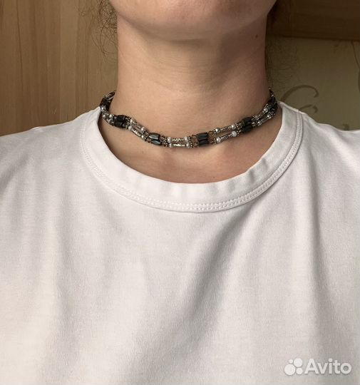 Браслет магнитный чокер колье под серебро