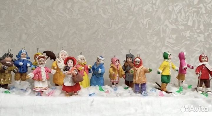 Ватные елочные игрушки