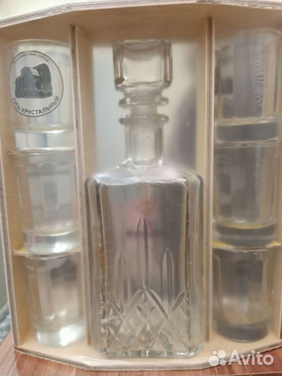 Набор графин и рюмки гусь хрустальный