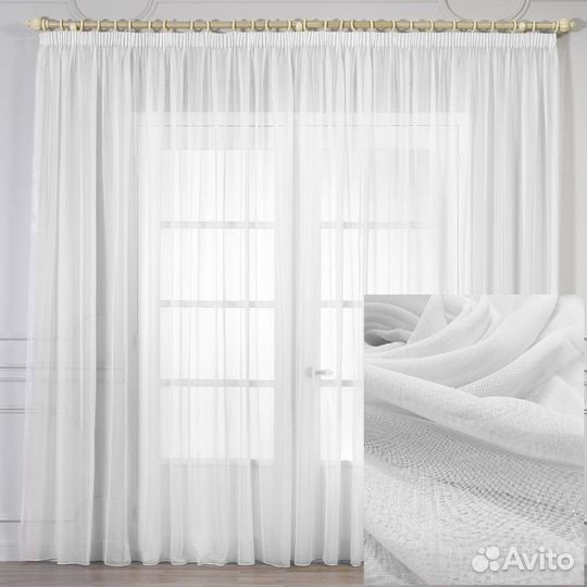 Тюль имитация льна