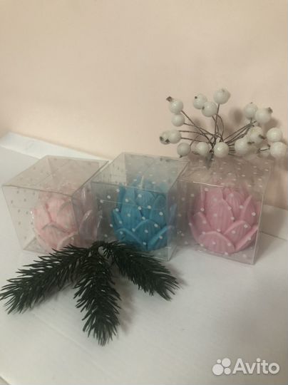 Свечи праздничные(натуральный воск)