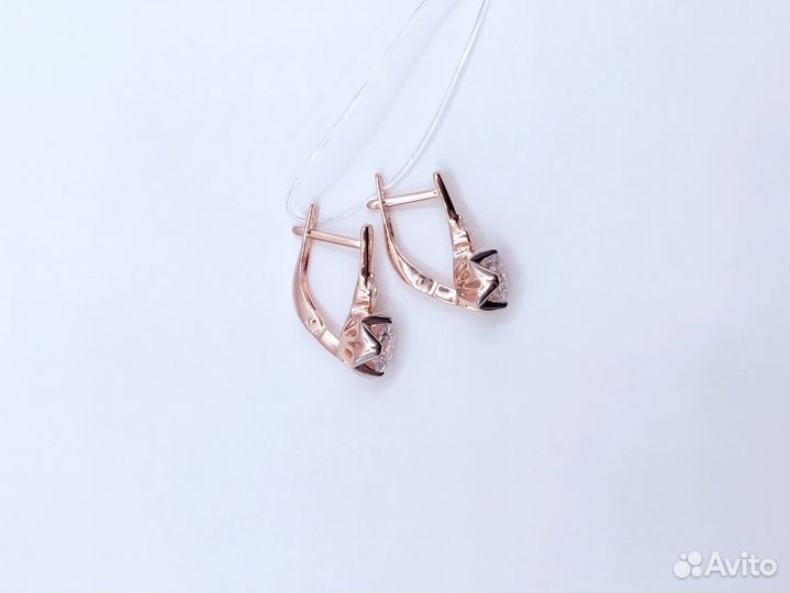 Серьги с фианитами