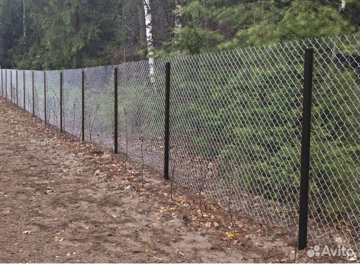 Забор из сетки рабицы