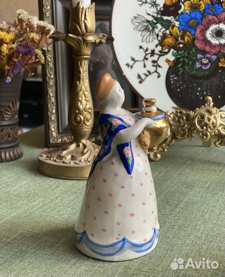 Барышня с самоваром в синей шали Дулево СССР