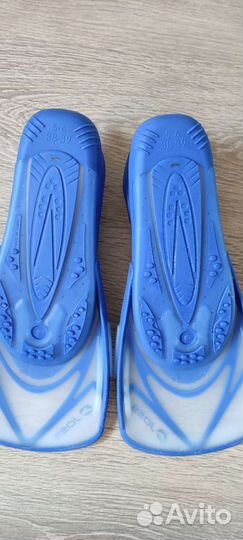 Ласты детские размер 38-39+трубка с маской
