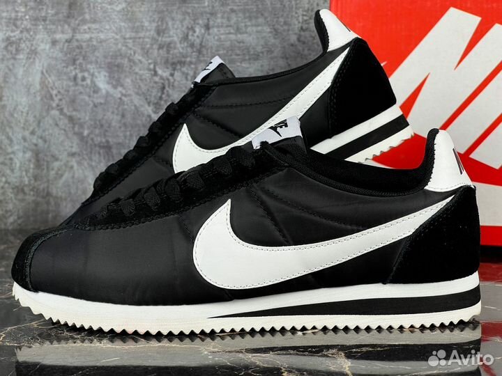 Nike Cortez Basic Nylon Black White
