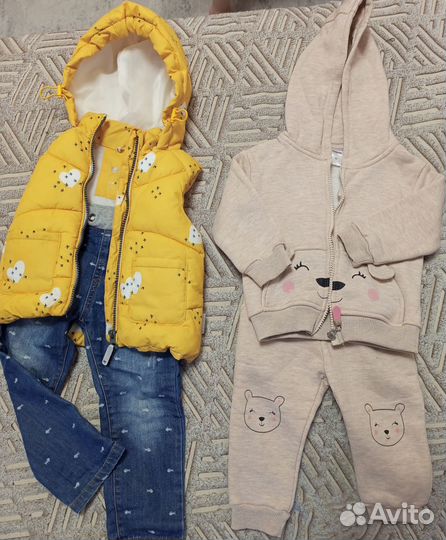 Одежда пакетом на девочку 80-86 размера