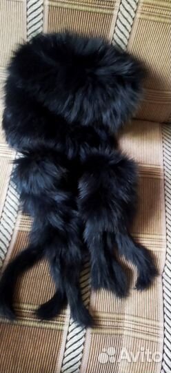 Шапка лисья вязанная