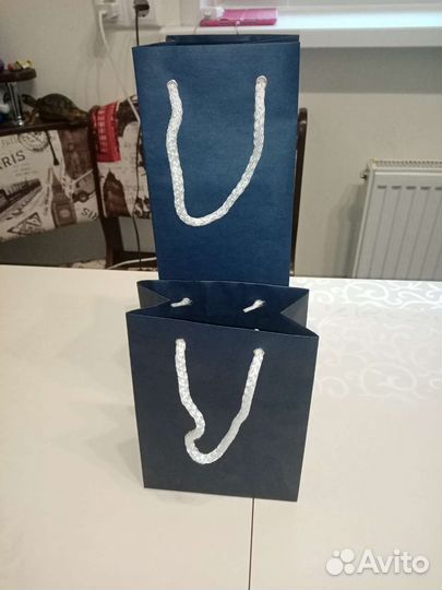 Бумажные пакеты подарочные для бутылки 50 шт