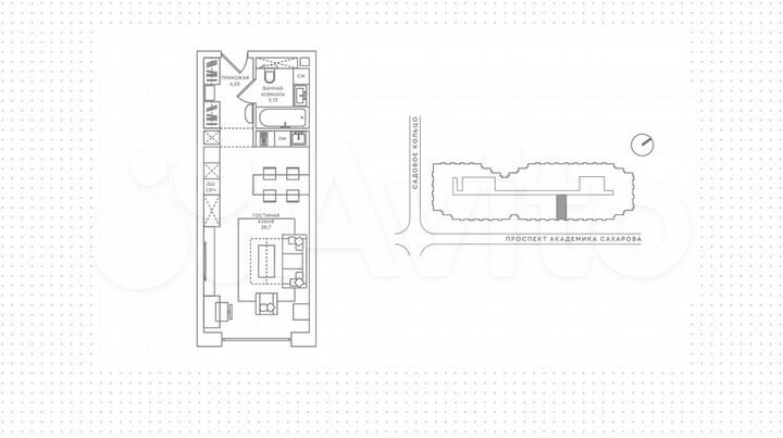 Квартира-студия, 40 м², 14/19 эт.