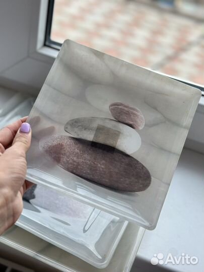 Тарелки десертные стеклянная квадратная