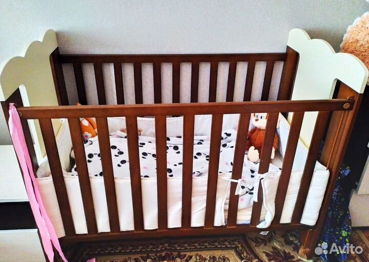 Кроватка с матрасом micuna cat's из бука