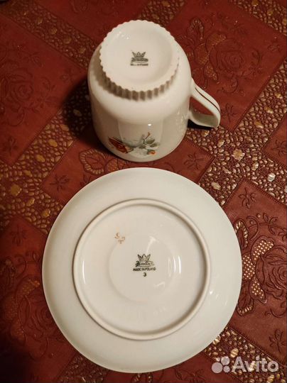 Чайно кофейный сервиз. Оранжевая роза. Польша