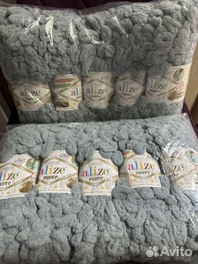 Пряжа Alize puffy (оттенок 428 светло-серый)