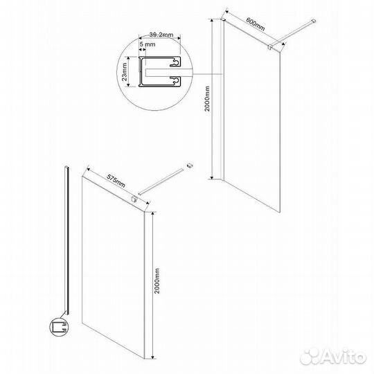 Душ. Стенка Vincea 60cm Хром vsw-1h600cl