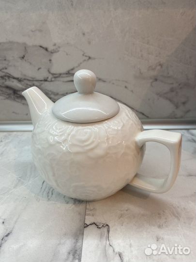 Заварочный чайник керамический белый