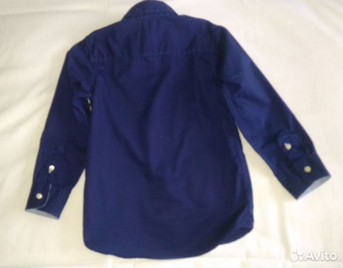 Стильная рубашка синяя для мальчика