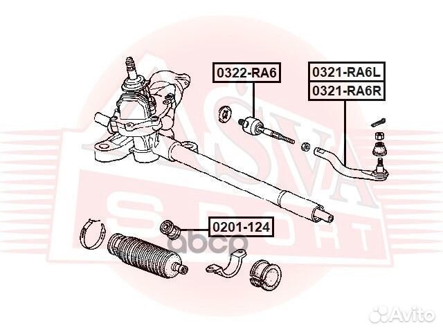 Тяга рулевая перед прав/лев 0322RA6 asva
