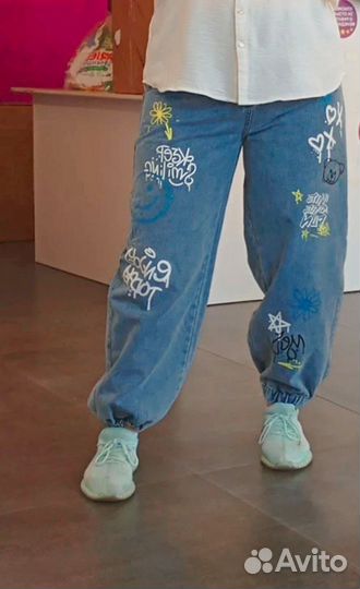Джинсы джоггеры б/у женские fun day 52-54(56)