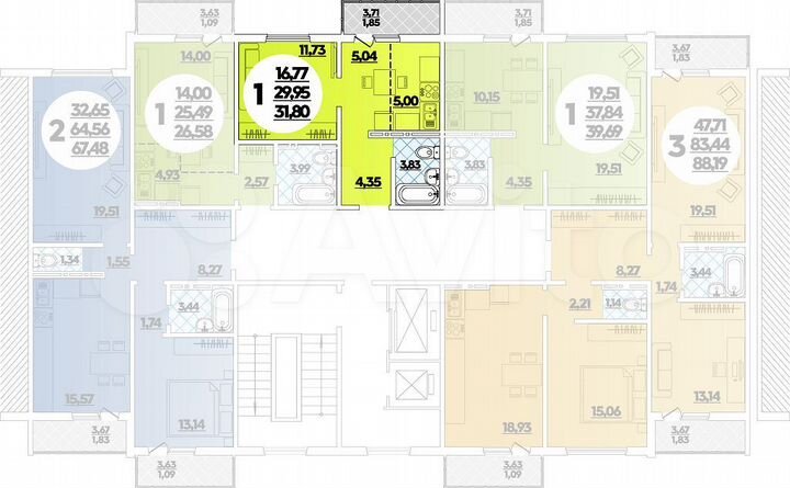 Квартира-студия, 31,8 м², 2/16 эт.