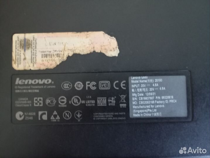 Ноутбук lenovo g580