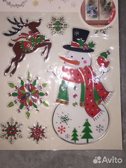 Новогодние наклейки на окна