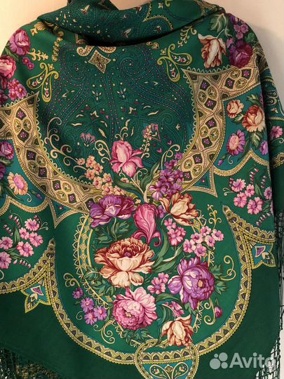 Павловопосадский Платок Шаль редкий колорит шерсть