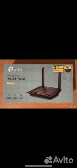 Wi-Fi роутер TP-link TL-MR100, N300, черный