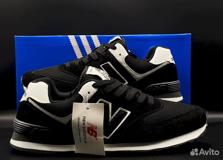 Черные мужские кроссовки New Balance 574, размеры