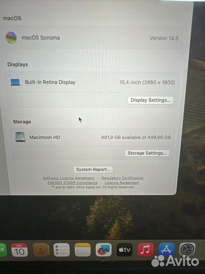 Macbook Pro 15/2018/i9/32gb/500ssd ростест
